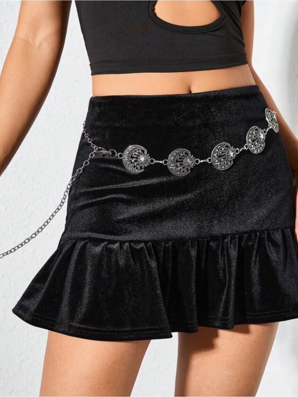 Silver Celestial Moon & Star Chain Belt NEW 🏷️